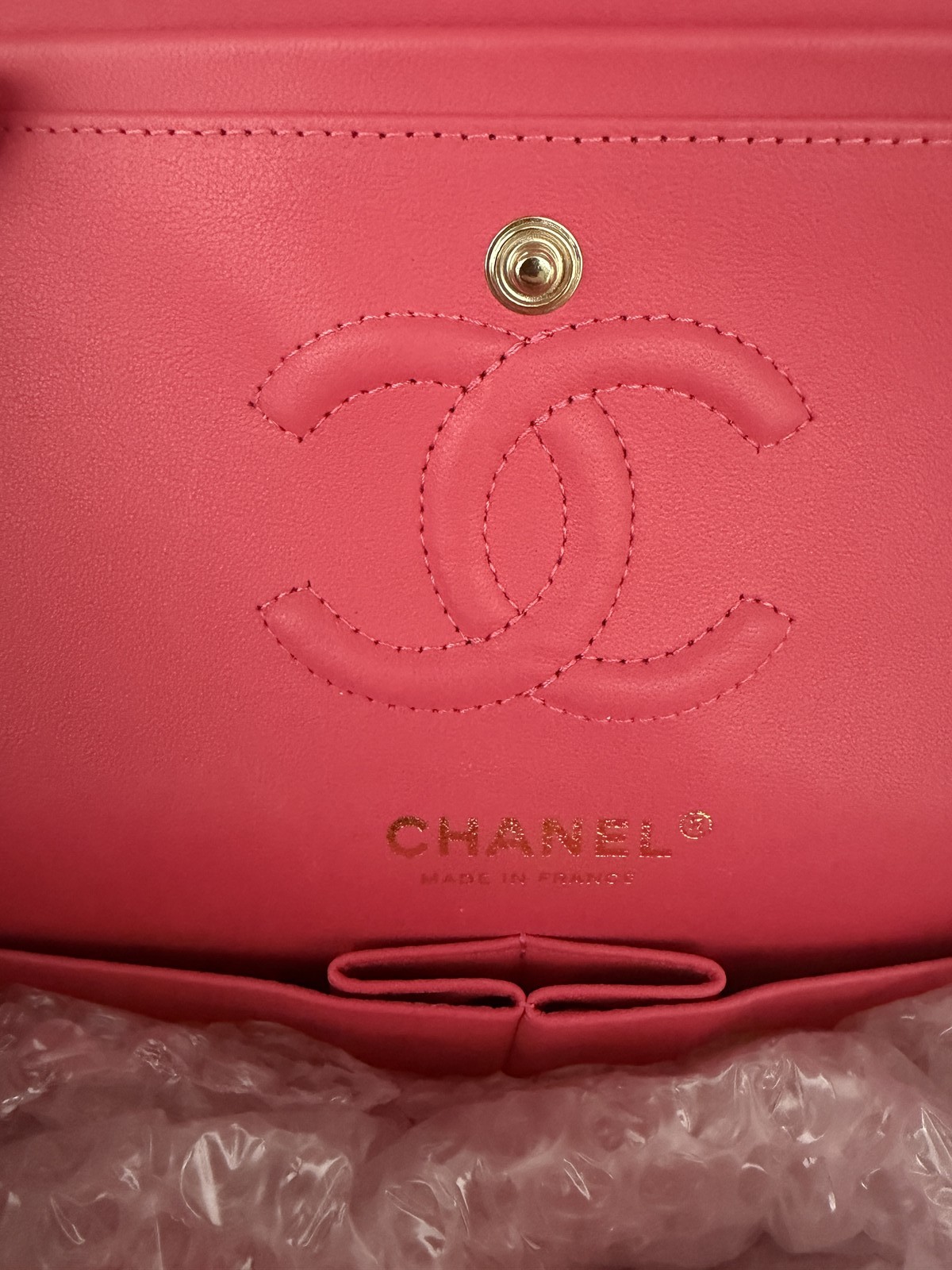 Chanel Pink Quilted Lambskin Small Classic Double Flap Bag image 3