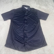 NWOT Collars  Co Mens S Navy Blue White Polka Dot Dress Collar Polo Shirt