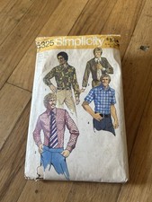 Simplicity 5325 Vintage Sewing Pattern Men  s Shirt Size 40 Chest Cut