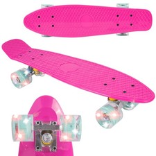 Skateboard per bambini Ruote LED RGB incandescenti rosa e menta regalo 3 anni 