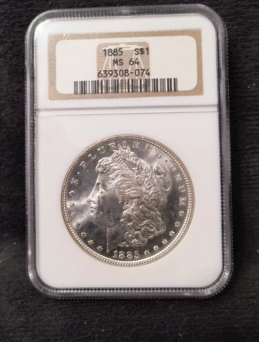 1885 Morgan Dollar NGC MS64 Blast White Coin