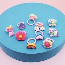 Brand New In Packaging - Girls / Children  s 10-Piece Ring Set For Kids