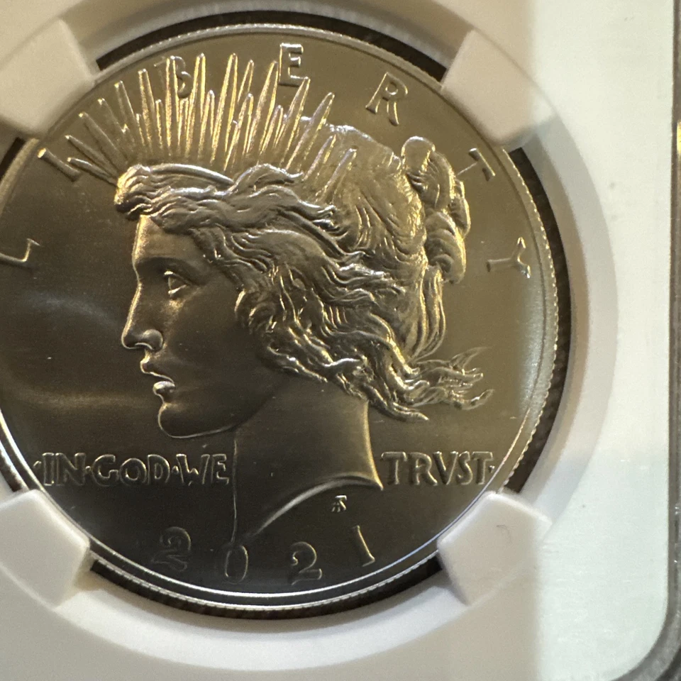 2021 Silver High-Relief Peace Dollar 100th Anniversary NGC MS 70 First Releases - Image 2 of 4