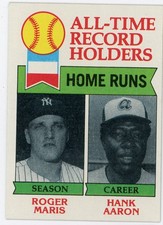 1979 Topps Record Holders Hank Aaron Roger Maris #413