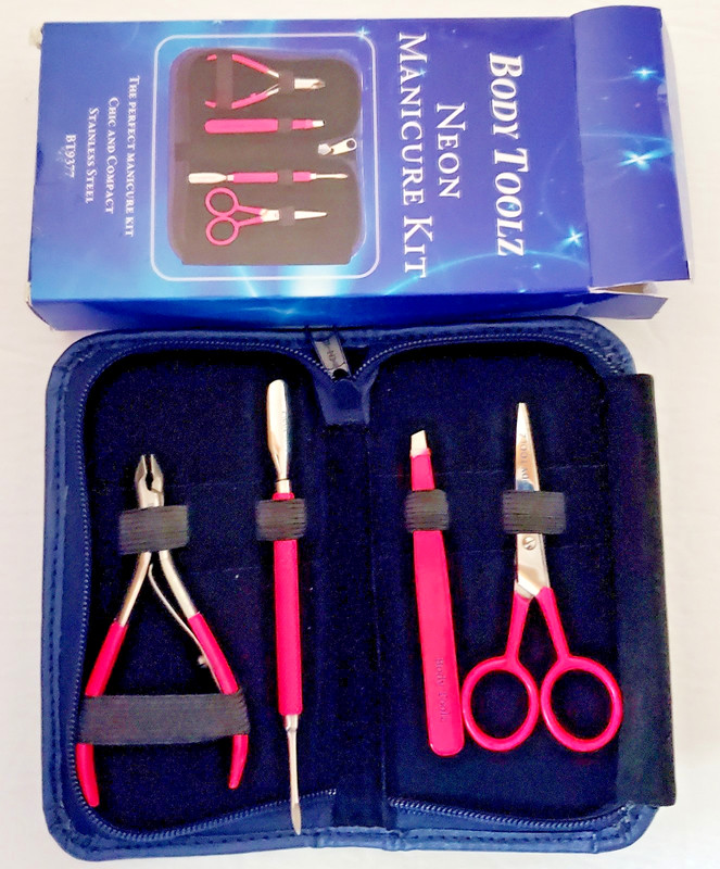 4-PCs Neon Manicure Kit, Pink