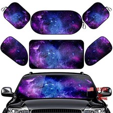 Moukeren 6 Pieces Car Windshield Sunshade Cover Set Car Window Sun Galaxy