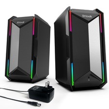 Computer Speakers for Music and Gaming, DC Adapter Powered Speakers for