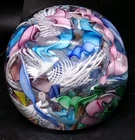 Vintage Murano Scramble Tight Packed Multicolored Art Glass Paperweight  2 1/2"