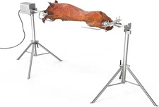 46" Outdoor Party Electric Rotisserie Grill Kit, Motor BBQ Rotisserie Kit-176lbs