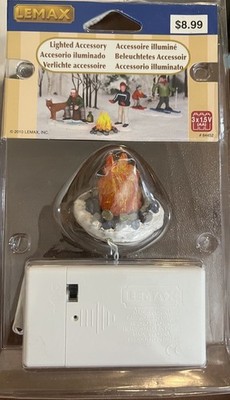 Lemax Christmas Village Town Campfire Flames Lighted Accessory 2010 New