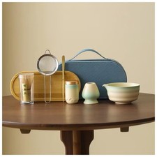 Japanese Matcha Tea Set 6 Piece Whisk Bowl Scoop Strainer Gift Box