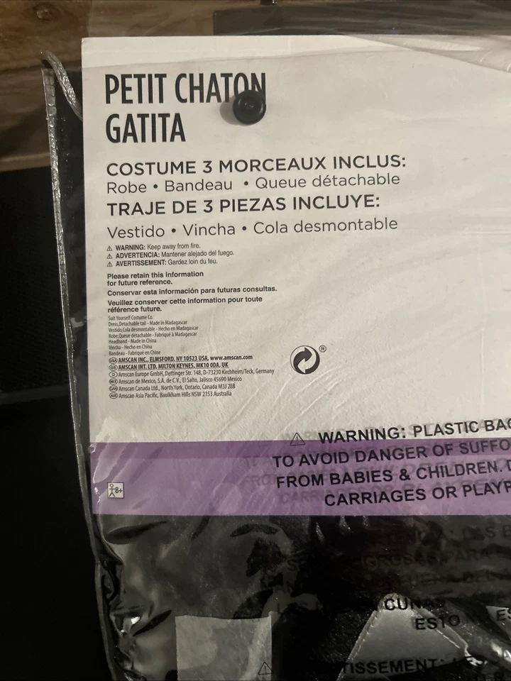 Disfraz de Gatito Gatito - Vestido, Cola y Diadema 3 Piezas Niño Talla Grande 12-14 Foto 4 de 4