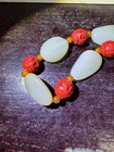 Wonderful Vtg. Chinese HK Export Jade, Cinnabar Necklace, Cicada Pendant — photo 2