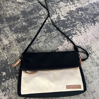 Petunia Pickle Bottom Clutch Diaper Bag Beige and Black Crossbody
