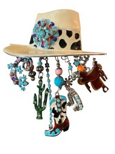 Lunch At The Ritz ~ 2GO ~ Whimsical Vintage Cowboy Hat & Charms Pin/Pendant