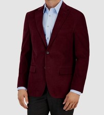 Tommy Hilfiger Men's Red Modern Fit Corduroy Sport Coat Jacket Size 38S