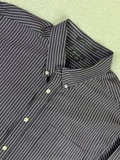 Eddie Bauer Shirt Mens XLT Purple Striped Button Down Wrinkle Free Relaxed Fit