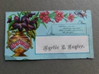 Myrtie R Hagler - Vintage Calling Card - floral image with saying & Name