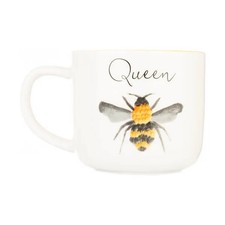 Mug Siip Queen Bee Fine China 350ml Yellow Interior, Dishwasher & Microwave Safe