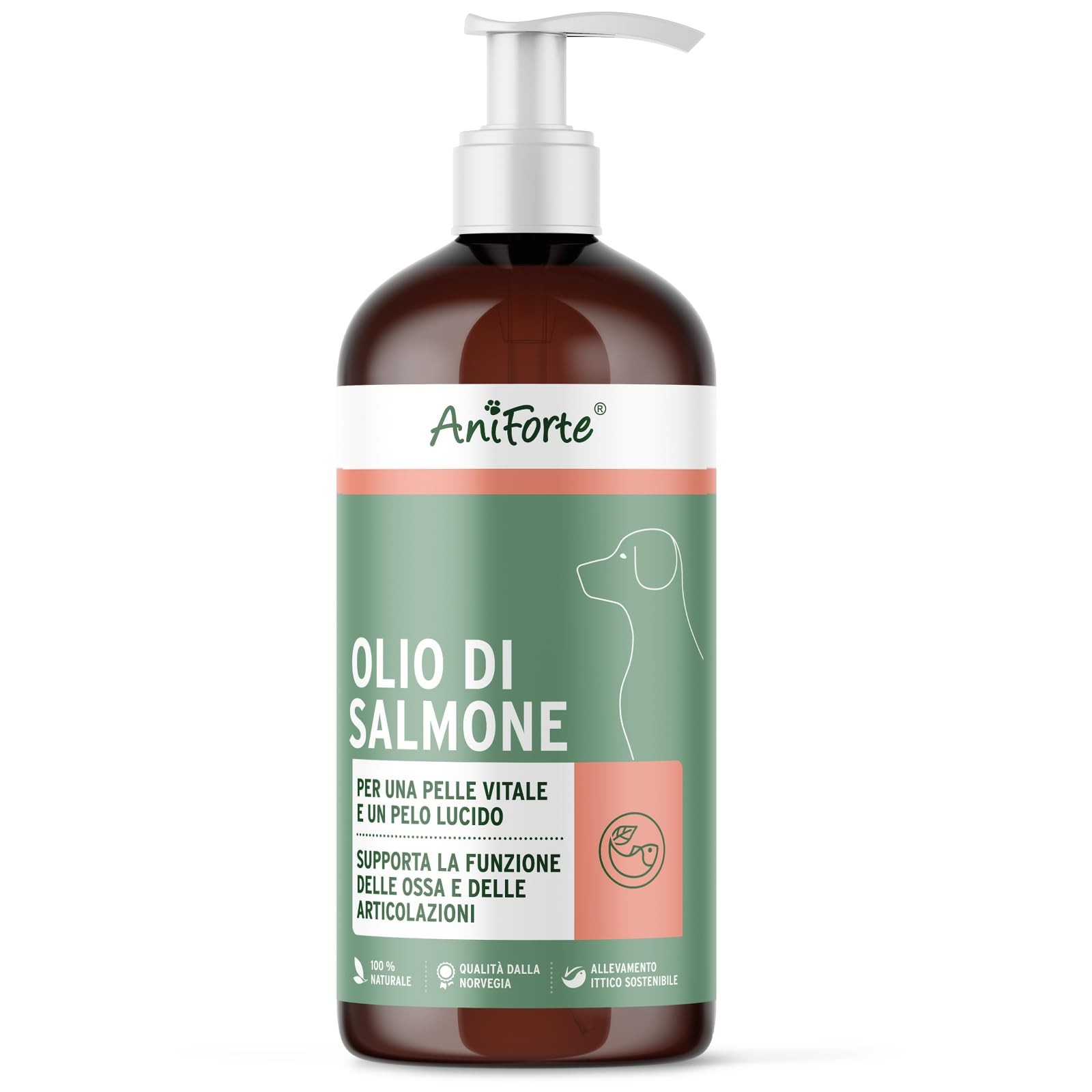 Olio di Salmone Puro 1 Litro: Omega 3 & 6 per Cani - Massima Purezza