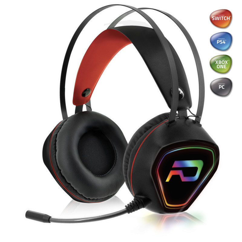 Casque gaming RGB Rainbow Advance avec micro réduction de bruit