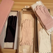 4 Vintage Gloves Brown Pink White Princess Opera Womens Accessory