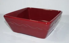 Home & garden Party Stoneware Square 5.5" Burgundy Bowl Dish Oven Microwave Safe