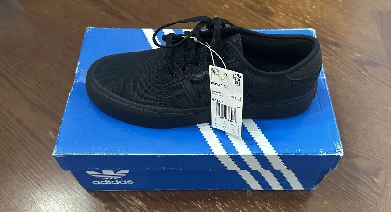 Adidas Seeley Skate Sneaker Uomo Nero Monocromatico Mono Nuovo