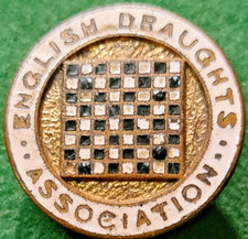 Vintage English Draughts Association Enamel Badge