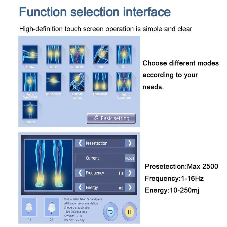 ED Physiotherapy Shockwave Therapy Device Deep Pain Relief Massager DE - Image 2 of 4
