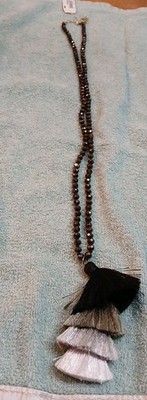 Bohemian long beaded tassel necklace NORDSTROM NWT