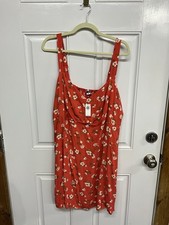 NWT Old Navy 2X Coral Floral Smocked Dress