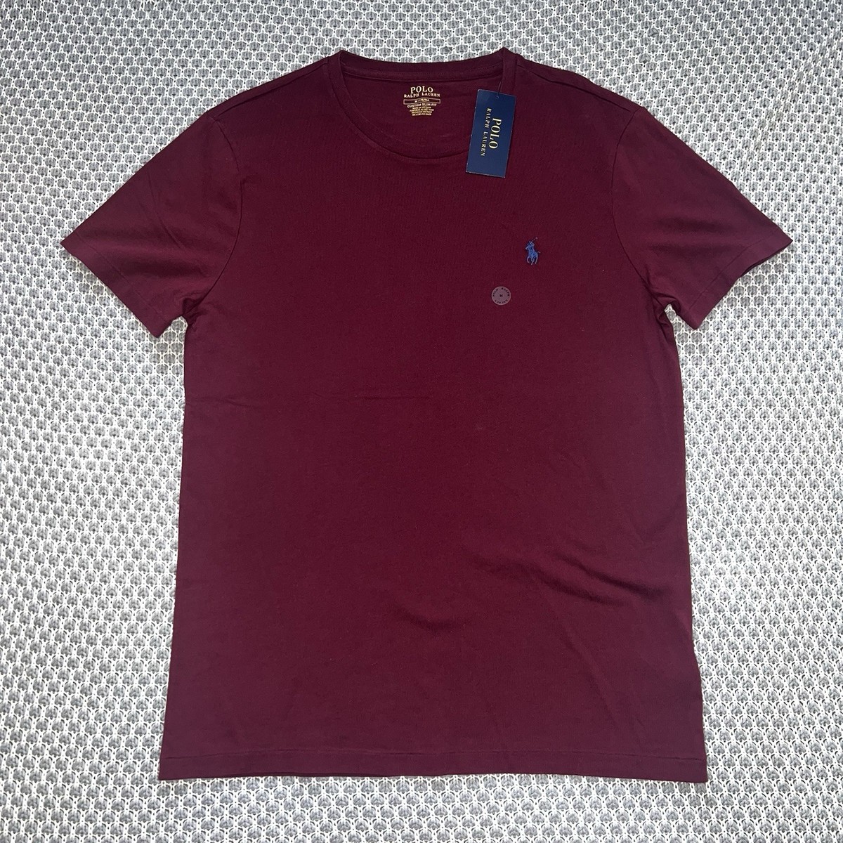 Polo Ralph Lauren Mens Classic Wine Custom Slim Fit T-Shirt UK
