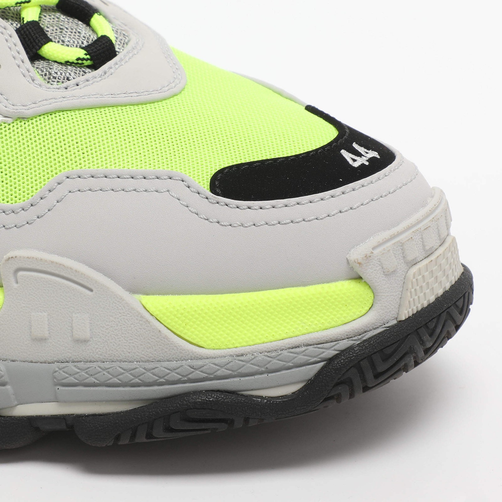 Balenciaga x Adidas Triple S Size 44 Neon GreenGrey Leather and Mesh Low Top thumbnail 7