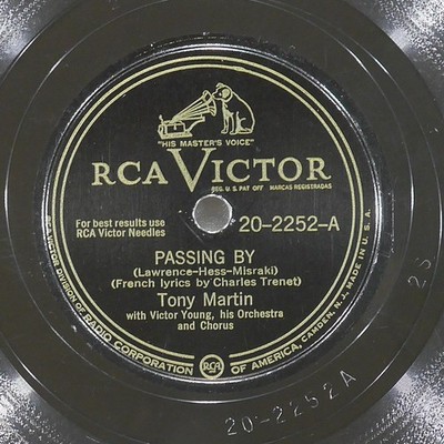 TONY MARTIN Passing By / Oh My Achin Heart RCA VICTOR 20-2252 VG 78 RPM 1947 10''
