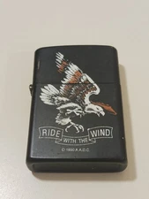 Vintage 1990 Eagle Ride With The Wind Biker Harley Davidson Collectible Lighter