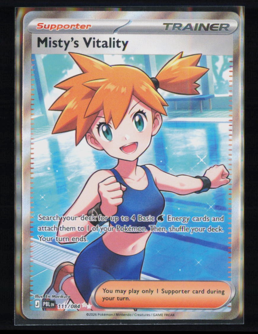 Pokemon Misty's Vitality Pitch Black 111/084 Holo NM