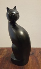 Vintage Black Cat Brass Urn Silhouette Midnight Memorial Teddy Bear Inc
