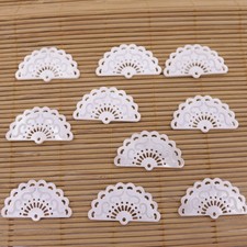 10 PCS 20mmX35mm Fan Shape Shell Natural White Mother of Pearl Loose Beads
