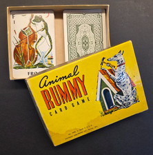Vtg 1950s Whitman ANIMAL RUMMY Children Card Game No 2998 Complete Original Box