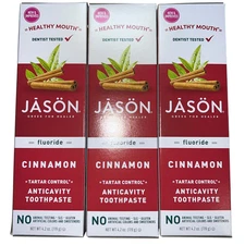 3x JASON Healthy Mouth Cinnamon Toothpaste Fluoride 4.2 oz Natural Fresh New