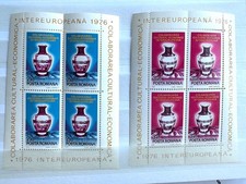 Romania 1976 Sc. 2620-1 in Complete Sheet of 4 with Labels, MNH, OG, SU