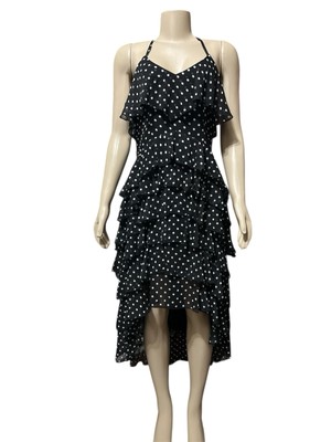NWT Layered With Love Sz M Polka Dots & Moonbeams Hi-Low Rufle Dress Sleeveless
