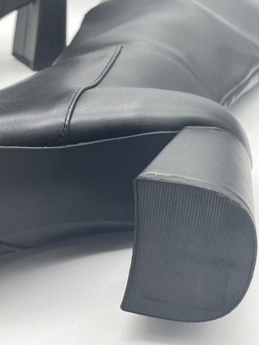 SO Womens Tall BLACK Knee High Boots Sz 8.5 Pancakes 3" Heel 17" Shaft MSRP $70 - Picture 11 of 17