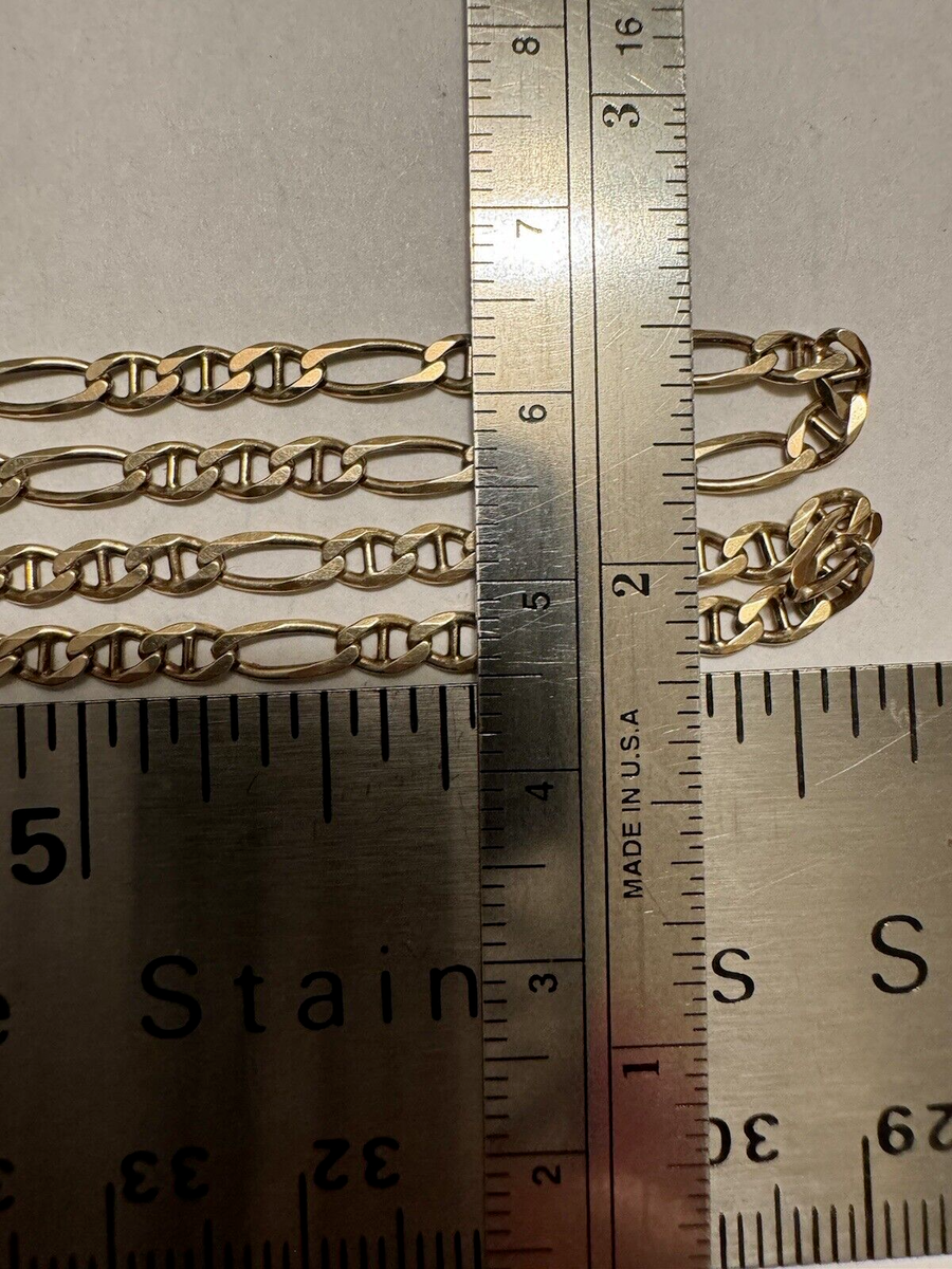 14K SOLID GOLD AURAFIN ITALY MARINER FIGARO LINK 20.25 14K SOLID GOLD AURAFIN ITALY MARINER FIGARO LINK 20.25