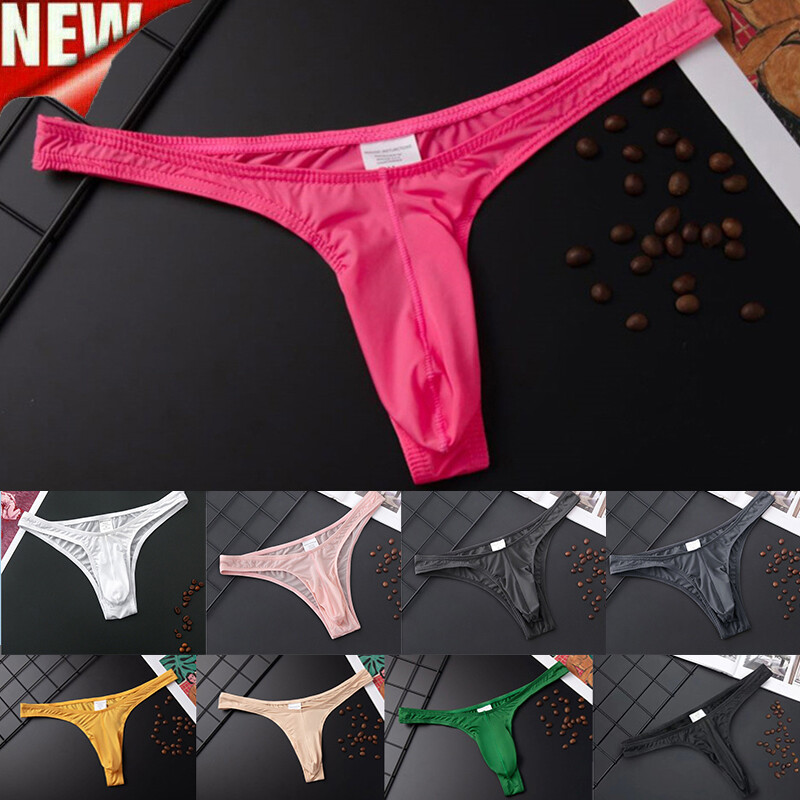 Men Sexy Brief G String Thong Underwear Low Rise Panties Underpants Translucent◁