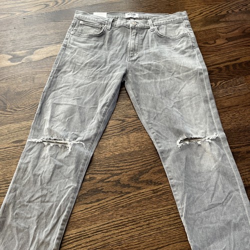 Men's NWT Agolde Skinny Relaxed Fit Bedford Jeans Size 34 Gray Destroyed - Picture 6 of 13