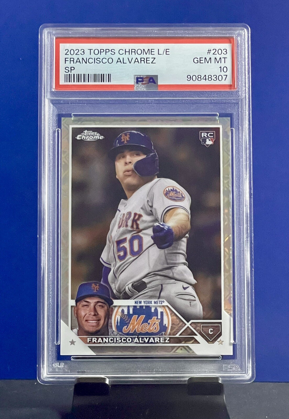 2023 Topps Chrome Logofractor Francisco Alvarez SP Rookie Card RC #203 PSA 10