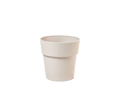 Ethica Plastic Vase With Water Reserve, 20Cm, Gypsum