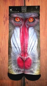 Mens Odd Sox Mandrill Monkey Crew Socks One Size Ebay